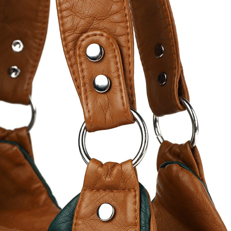 Women's Soft Leather Washed Fashion Trendy Women's Handbag