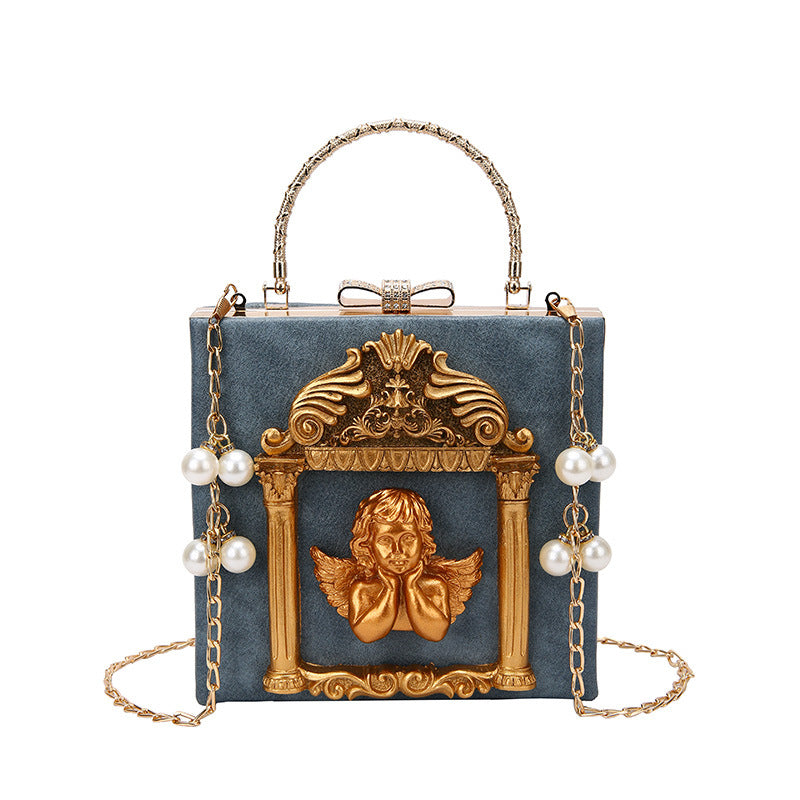 Women's Dinner Retro Diamonds Pearl Chain Fashion Women's Messenger Bag