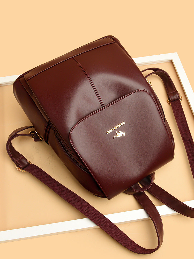 Women's Soft Leather Large Capacity Leisure Fashion Backpacks