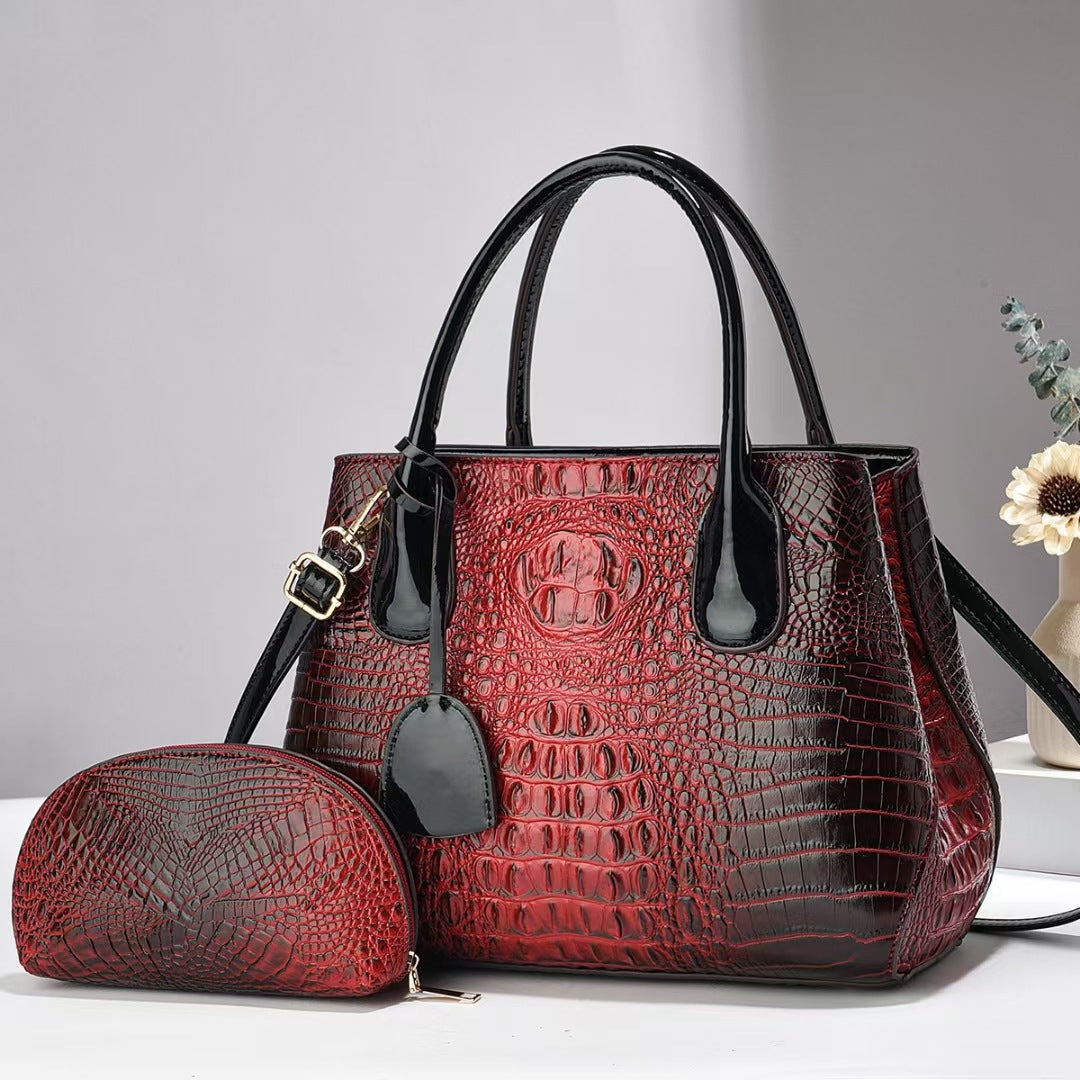 Women's Fashionable Large Capacity Crocodile Pattern Women's Handbag