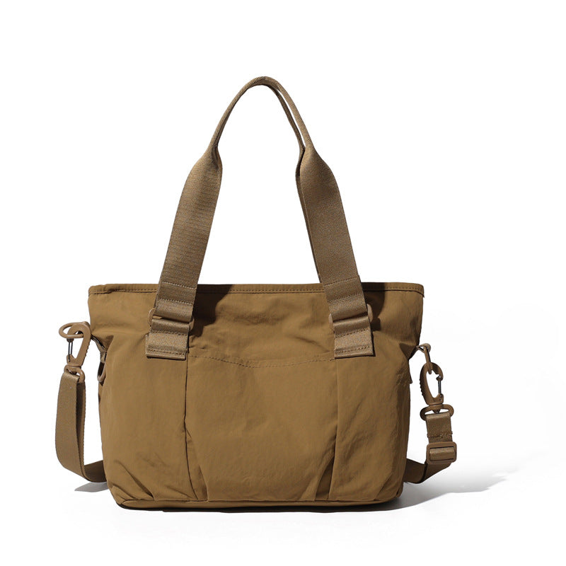 Women's Korean Style Artistic Solid Color Large Capacity Shoulder Bags