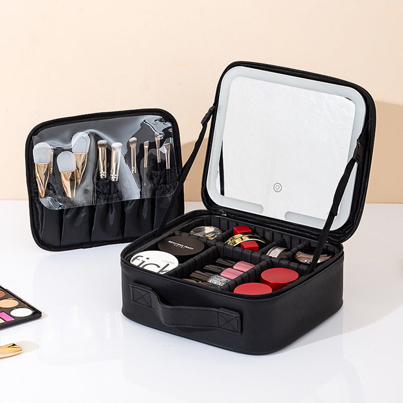 Box With Light Mirror Large Capacity High-grade Makeup Bag