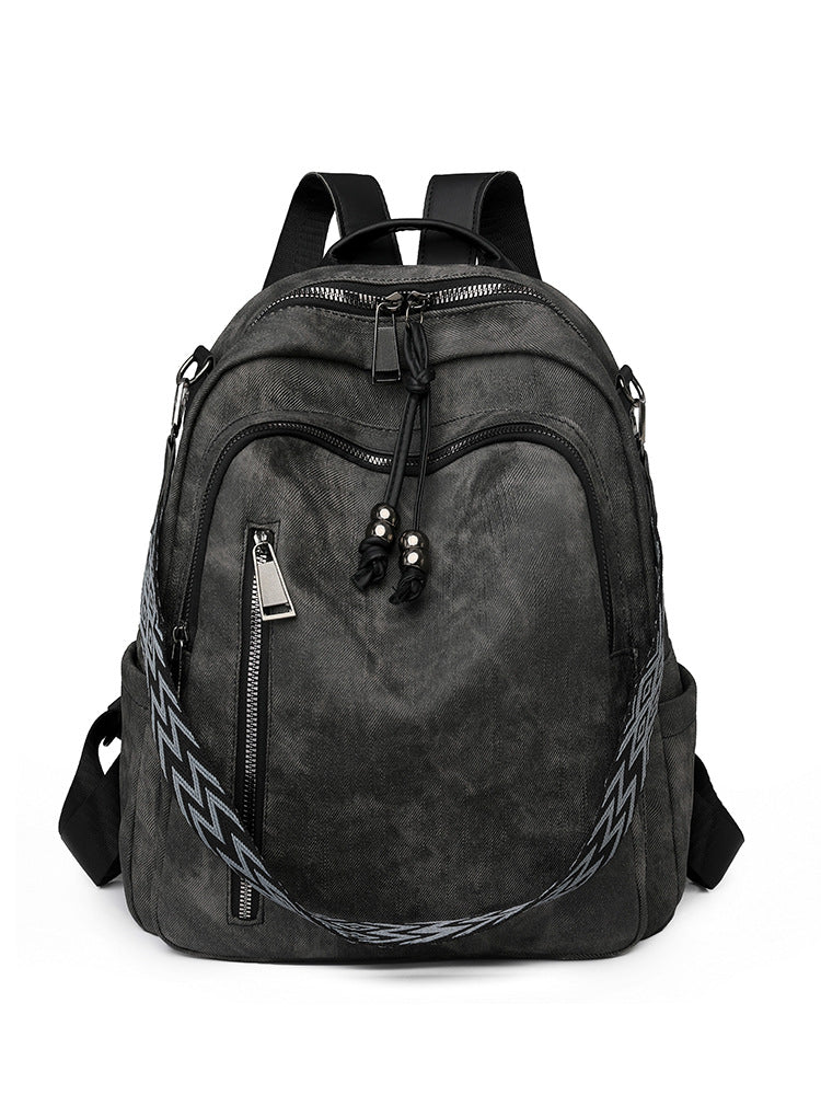 Women's Korean Fashion Trendy Soft Leather Large Women's Backpack