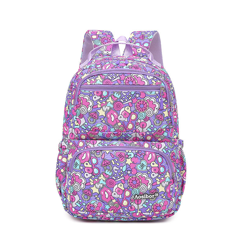 Three-piece Set Lunch Pencil Korean Cartoon Large Capacity Boys Leisure Backpack