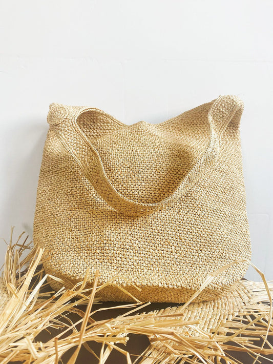 Handmade Woven Style Vacation Beach Wear Bucket Bag