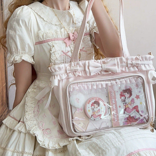 Women's Head Pain Cartoon Ballet Holiday Surface Solid Tote Bags