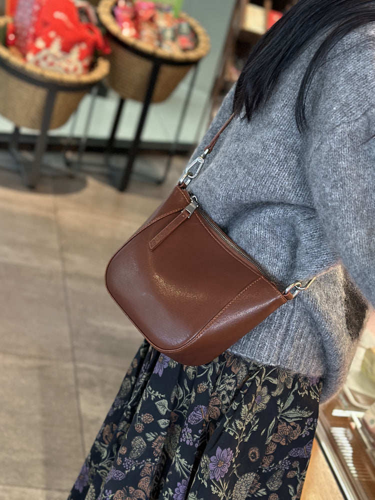 Women's Genuine Leather High-grade Niche First Layer Women's Messenger Bag