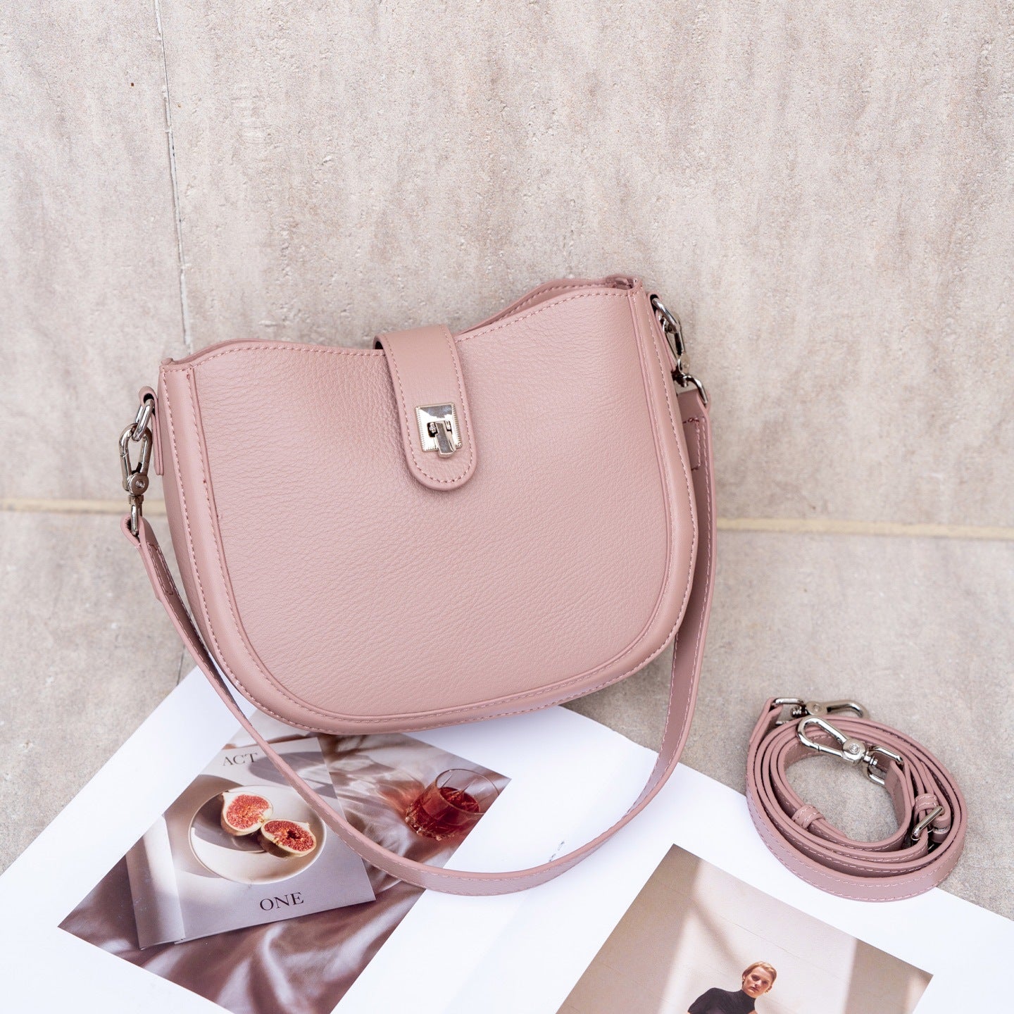 Women's Russian First Layer Cowhide Natural Drop Leather Spring Bags