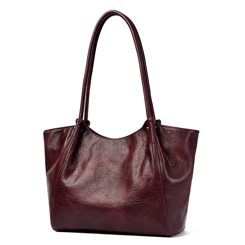 Women's Korean Fashion Large Capacity Commuter Simple Soft Shoulder Bags