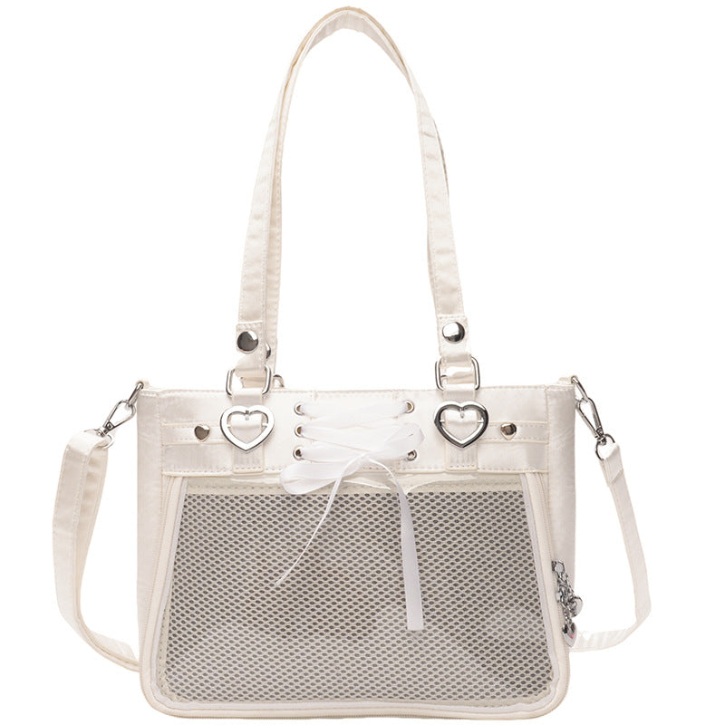 Women's Large Capacity Cartoon Fashion Transparent Hand Backpacks