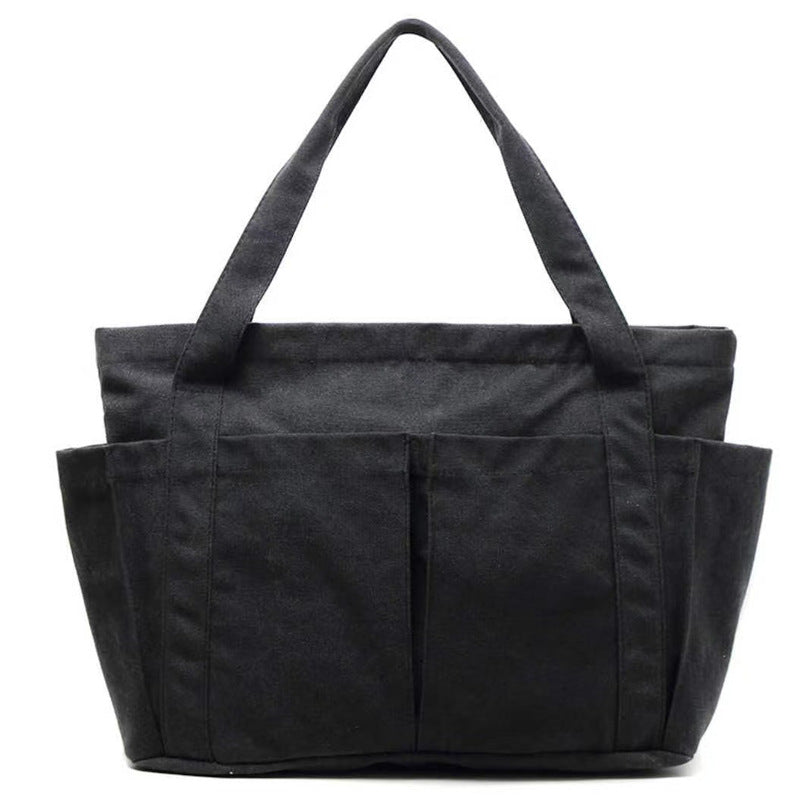 Women's Solid Color Canvas Leisure Commute Shopping Simple Women's Shoulder Bag