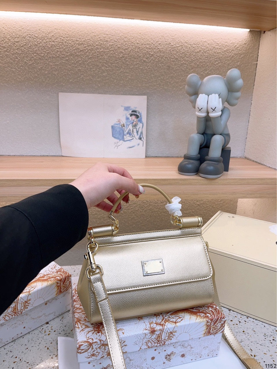 Women's Commuter Hand Palm Print Fashion Workplace Mini Women's Handbag