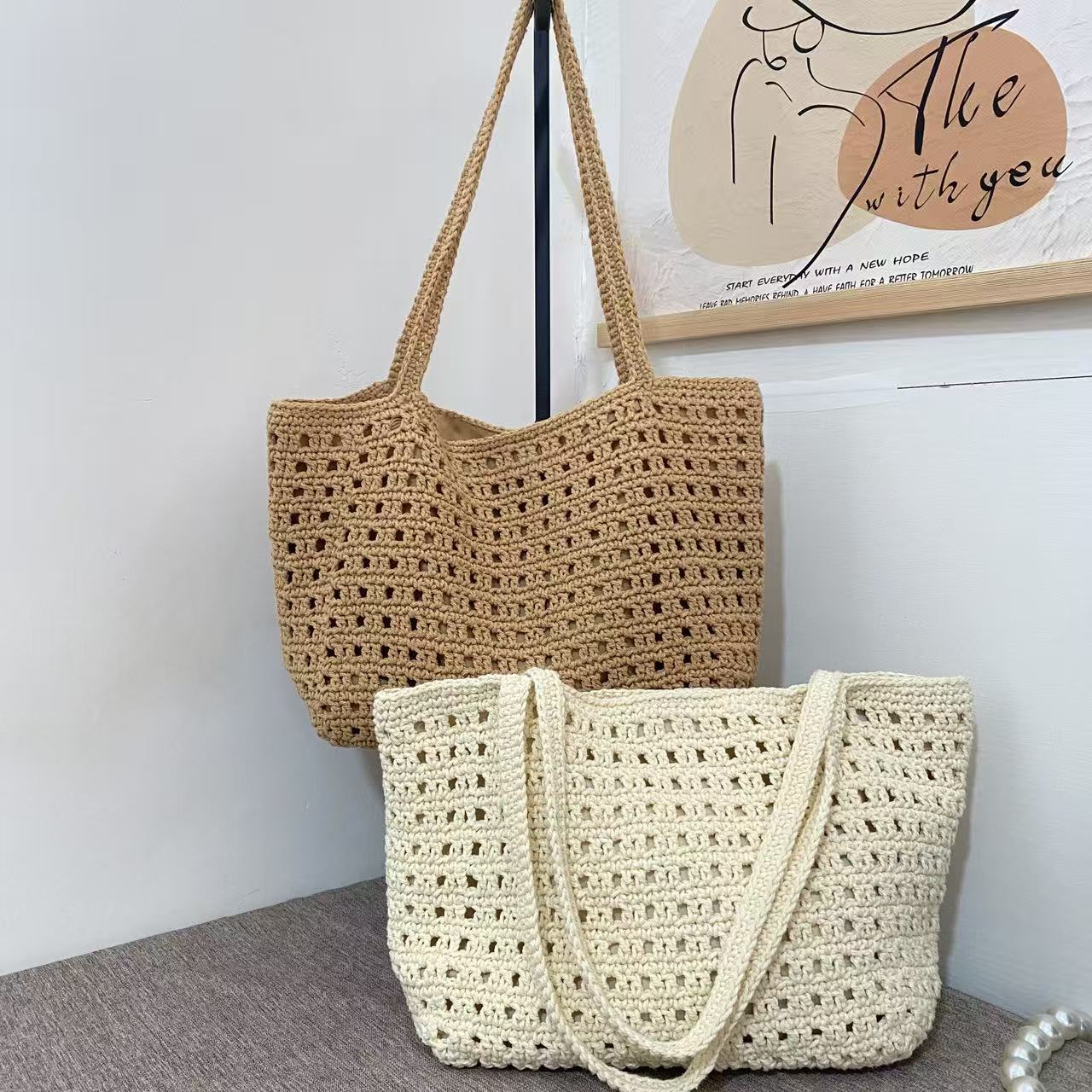 Braided Fashionable Hollow Beach Niche Style Large Capacity Leisure Women's Shoulder Bag