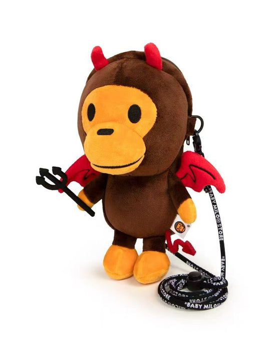Children's Camouflage Cartoon Monkey Street Tide Boys Mobile Phone Bag