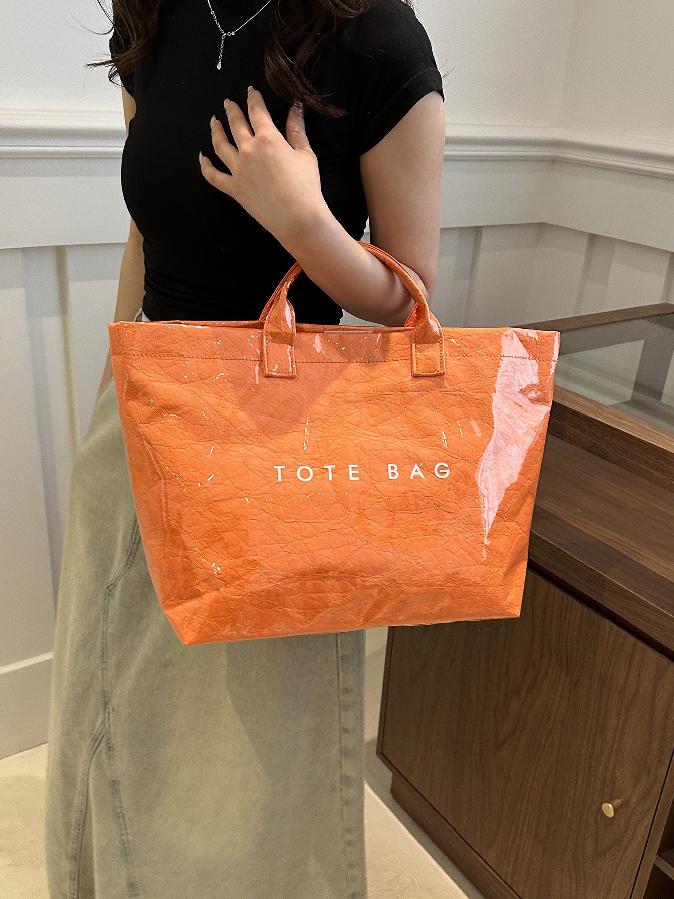Women's Korean Style Large Capacity Totes Fashion Portable Tote Bag