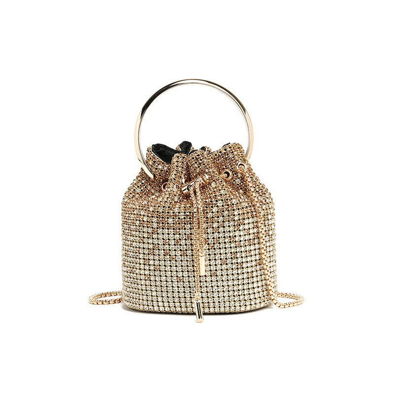 Retro Live Broadcast Rhinestone Hand Portable Women's Messenger Bag