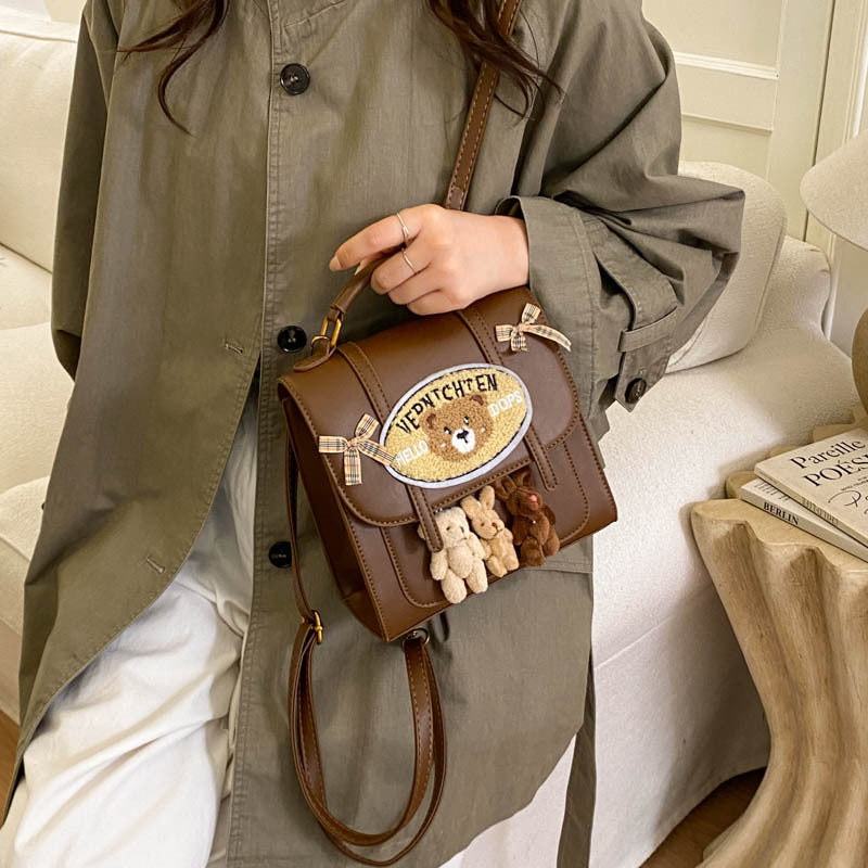 Women's Cute Letters Bear Niche Design American Backpacks