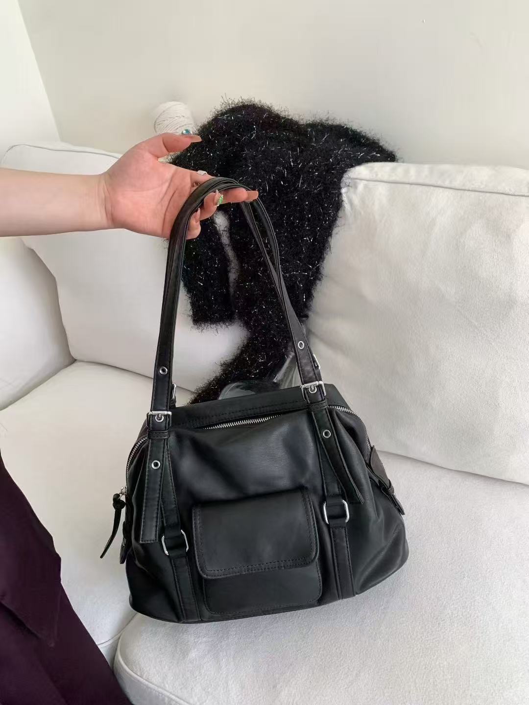 Textured Korean Style High-grade Large Capacity Handbags