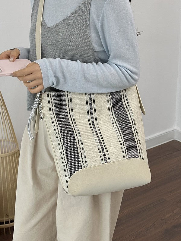 Vintage Stripe Idle Style High Sense Women's Shoulder Bag
