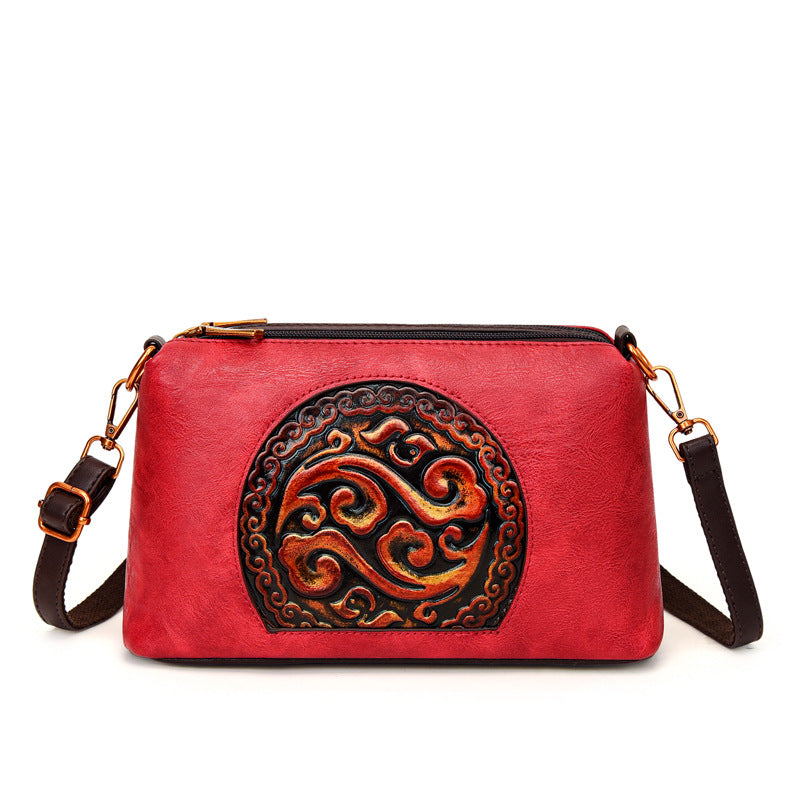 Women's Retro Ethnic Style Authentic Leather Tactile Bags