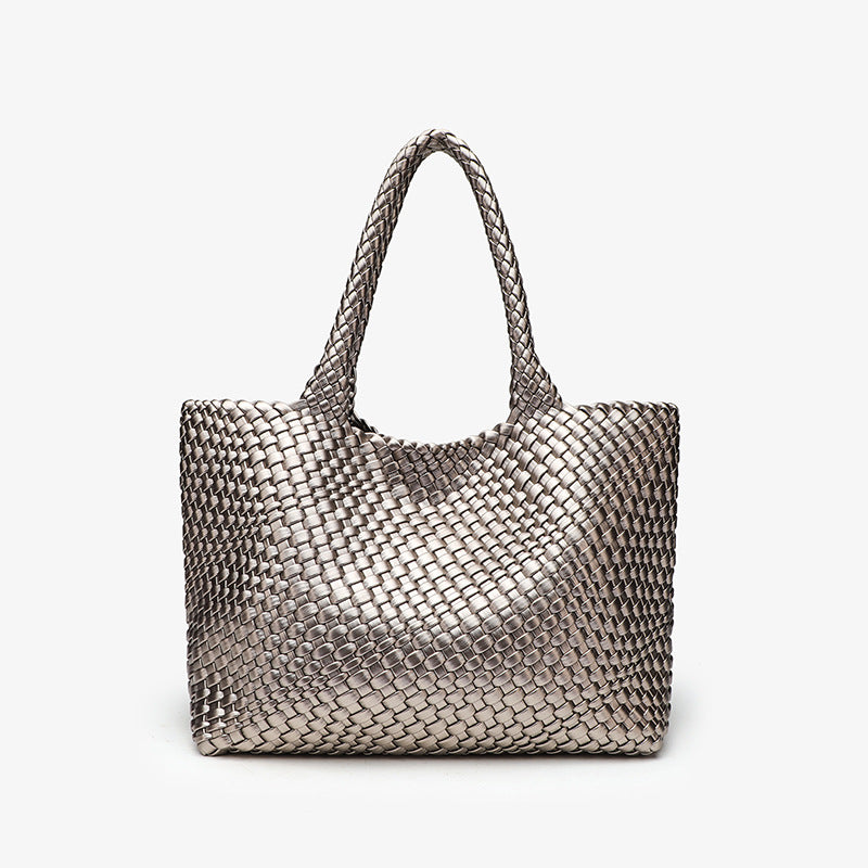 Women's Hand-woven Big Capacity Quantum High Sense Women's Shoulder Bag