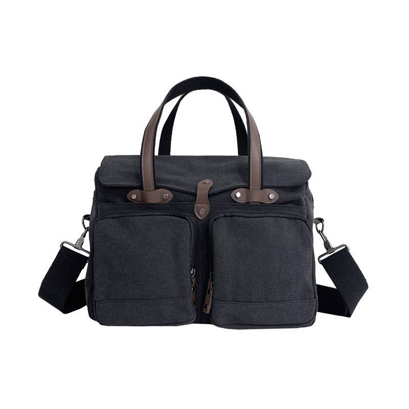 Men's Portable Business Computer Canvas With Crazy Men's Messenger Bag