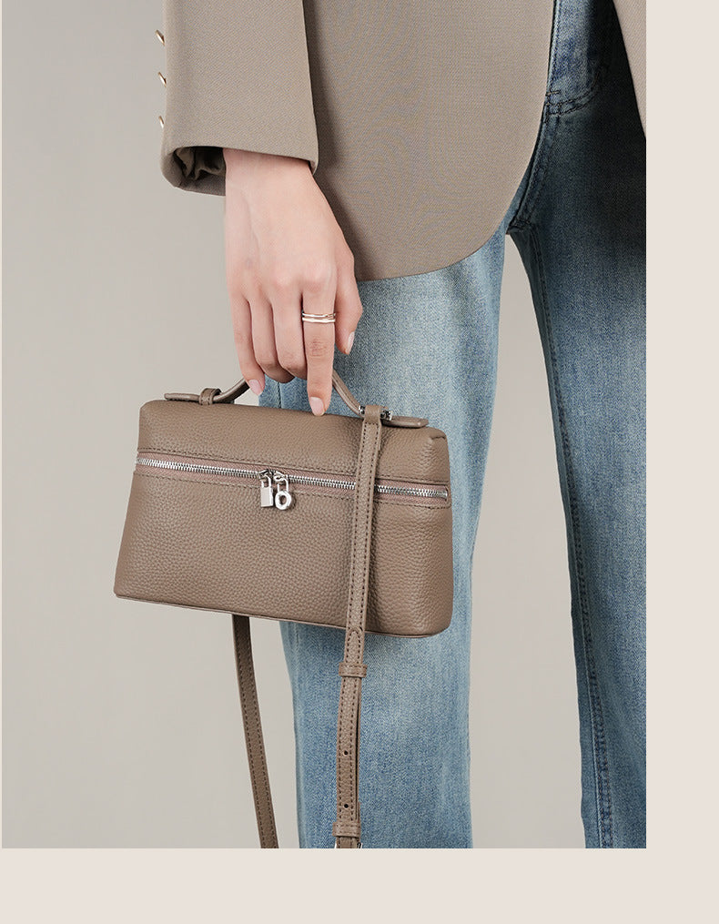 Women's Layer Cowhide Lunch Box Genuine Leather Women's Shoulder Bag