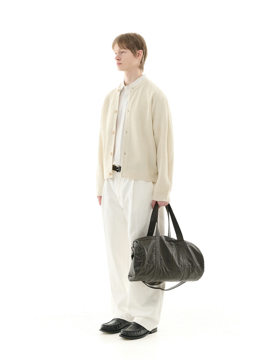 Fashion Trendy Soft Leather Large Capacity Leisure Gymnastic Valise Bucket Bags
