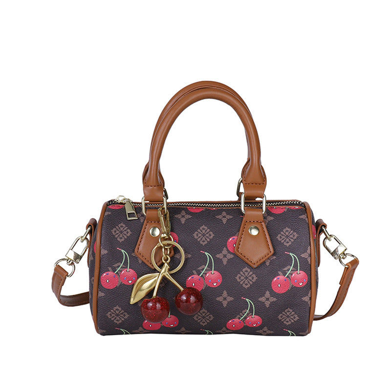 Women's Cute Cherry Print Boston Pillow Fashion Bags
