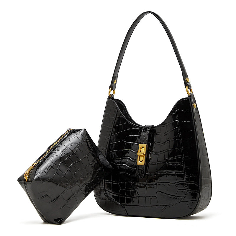 Women's Design Large Capacity Crocodile Pattern Patent Bags