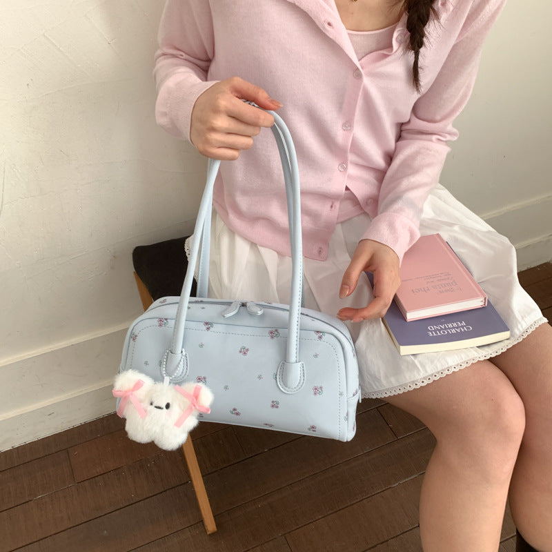 Women's Fashion Printed Commuter Underarm Portable Boston Bags