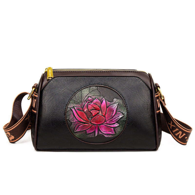 Women's Ethnic Style Embossed Painted Mother Trendy Fashion Bags