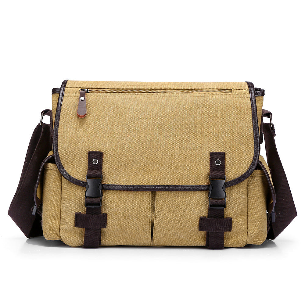 Men's Retro Flip Canvas Large Capacity Commute Bags