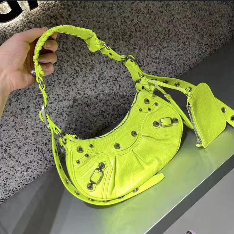 Women's Rivet Tassel Three-in-one January Tooth Fold Underarm Bag
