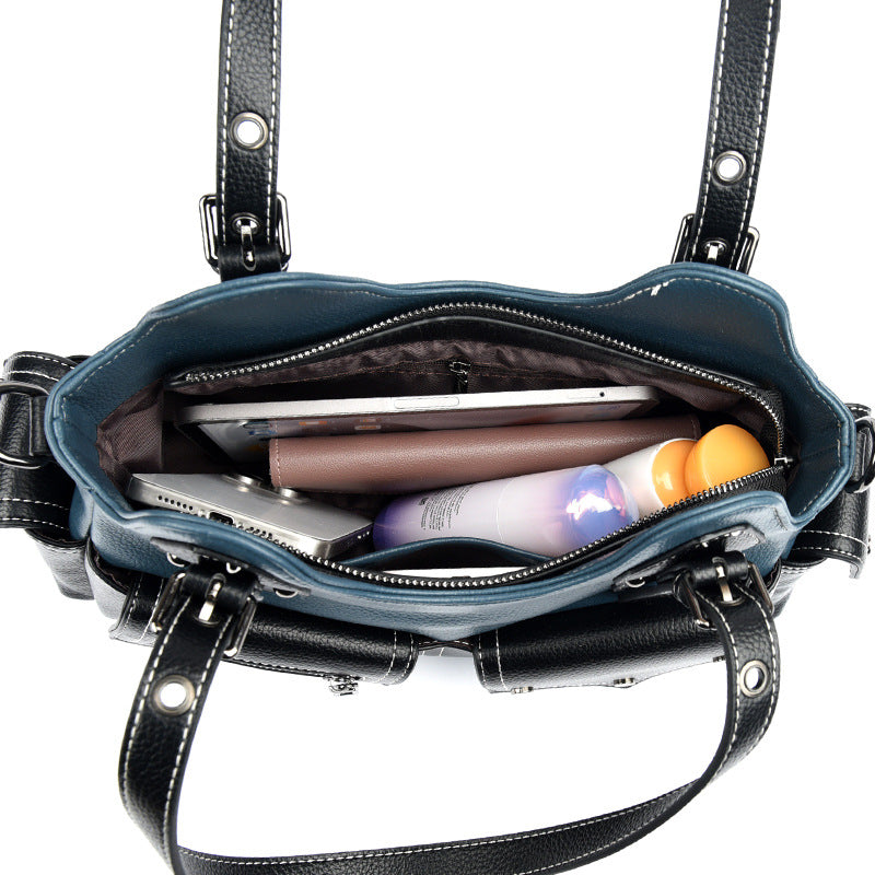 Summer Niche Design Retro Color Contrast Patchwork Women's Messenger Bag