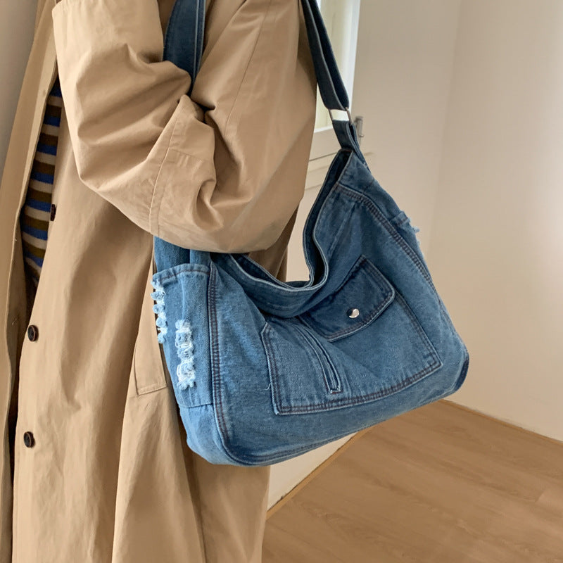 Women's Denim Fashion Large Capacity Commuter For Bags