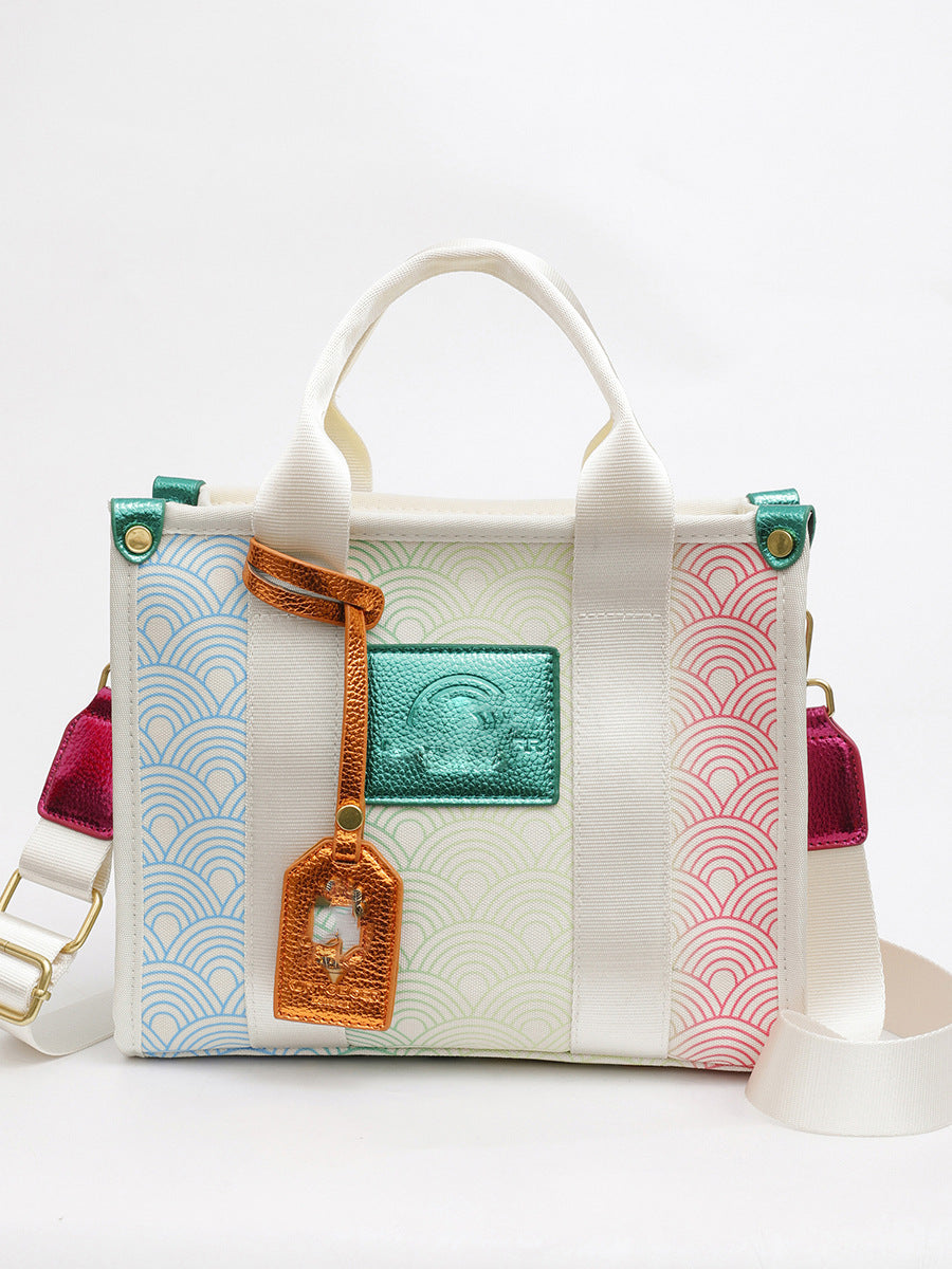 Women's Spring Color-matching High-grade Large Capacity Commuter Handbags