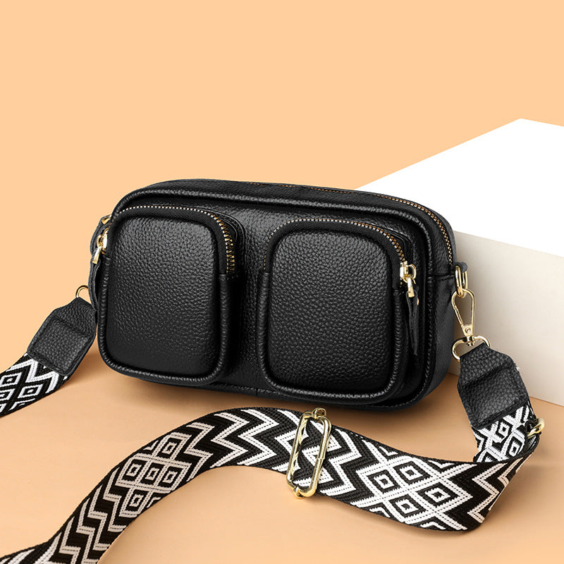 Women's Layer Cowhide Minority Simple High-grade Genuine Women's Shoulder Bag