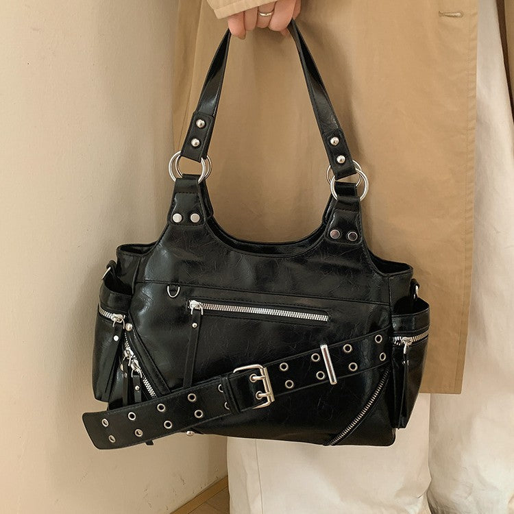 Niche Retro Motorcycle Mori Cute Large Women's Messenger Bag