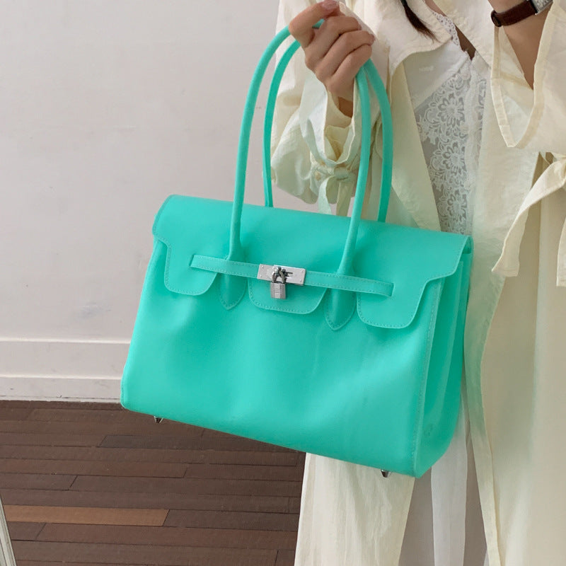 Fashion Jelly Summer Waterproof Transparent Large Tote Bag