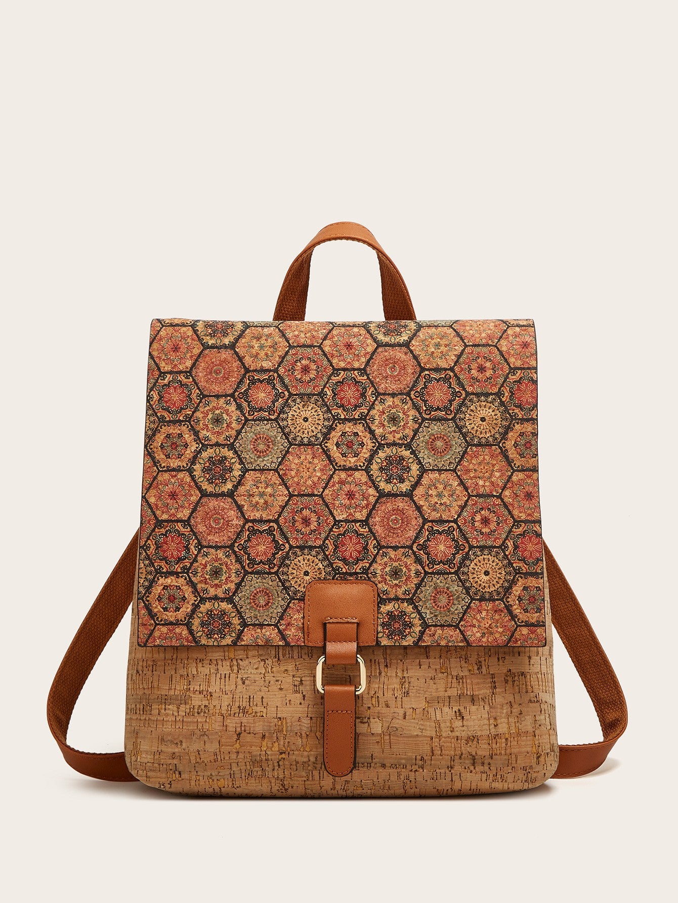 Women's Fashion Retro Printing Bark Flip Large Bags