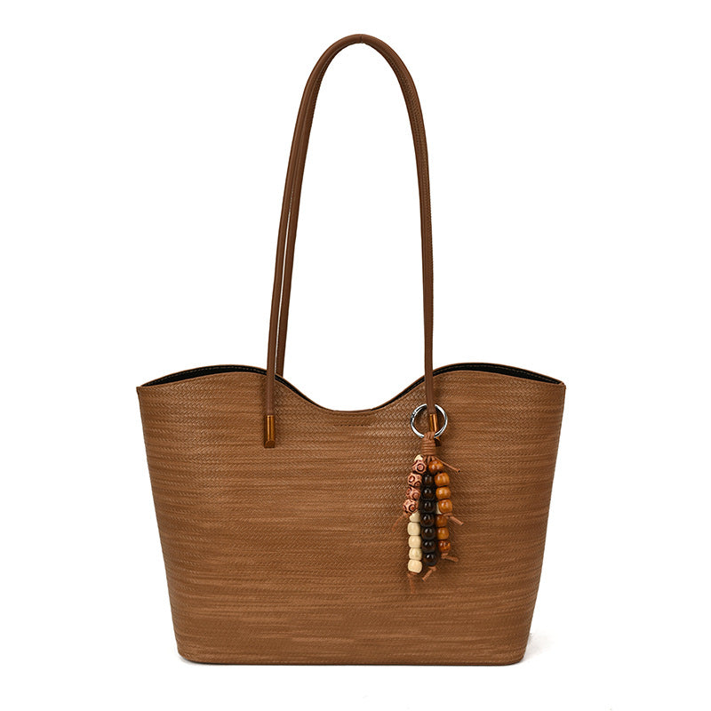 Women's Korean Straw Plaited Portable Autumn Large Capacity Tide Tote Bag