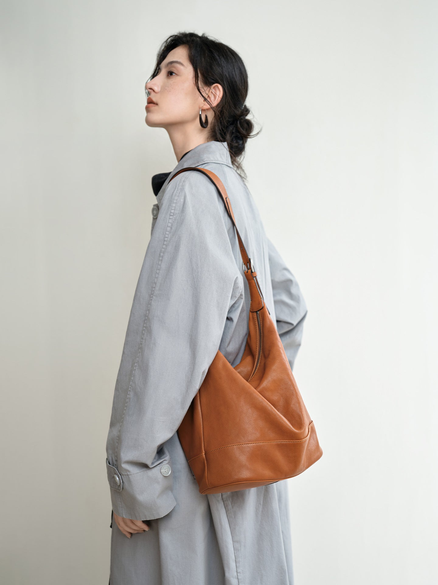 Tatami Vegetable Tanned Sheepskin Binaural Female Large Capacity Women's Shoulder Bag