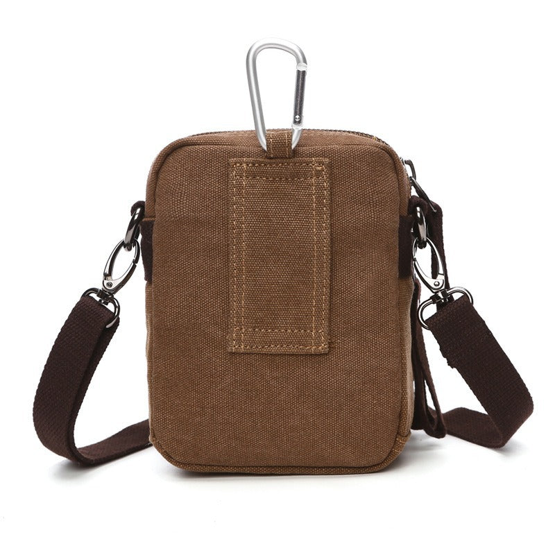 Men's Canvas Vertical Wrist Hanging Mobile Multifunctional Bags