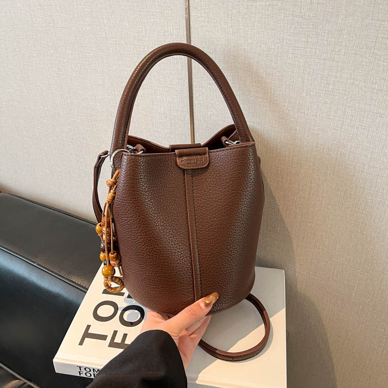 Women's Niche Retro Advanced Texture Daily Commuter Cross Bucket Bags