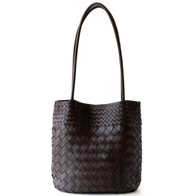 Niche High-grade Leisure Commute Woven Large Capacity Bucket Bag