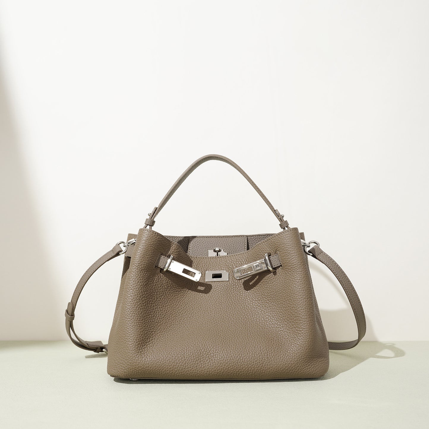 First Layer Cowhide Kelly Genuine Leather Women's Handbag