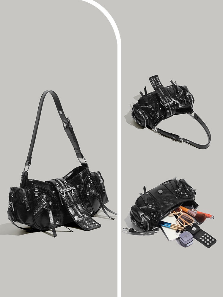 Women's Locomotive Punk Rivet Style Underarm Retro Bags