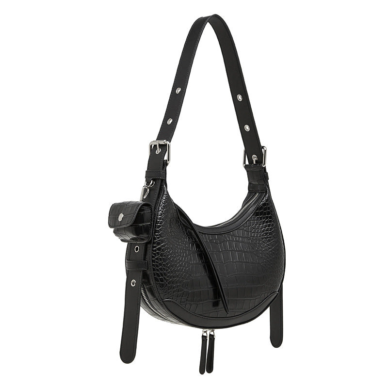 Women's Genuine Leather Design Crescent Underarm High Sense Women's Messenger Bag