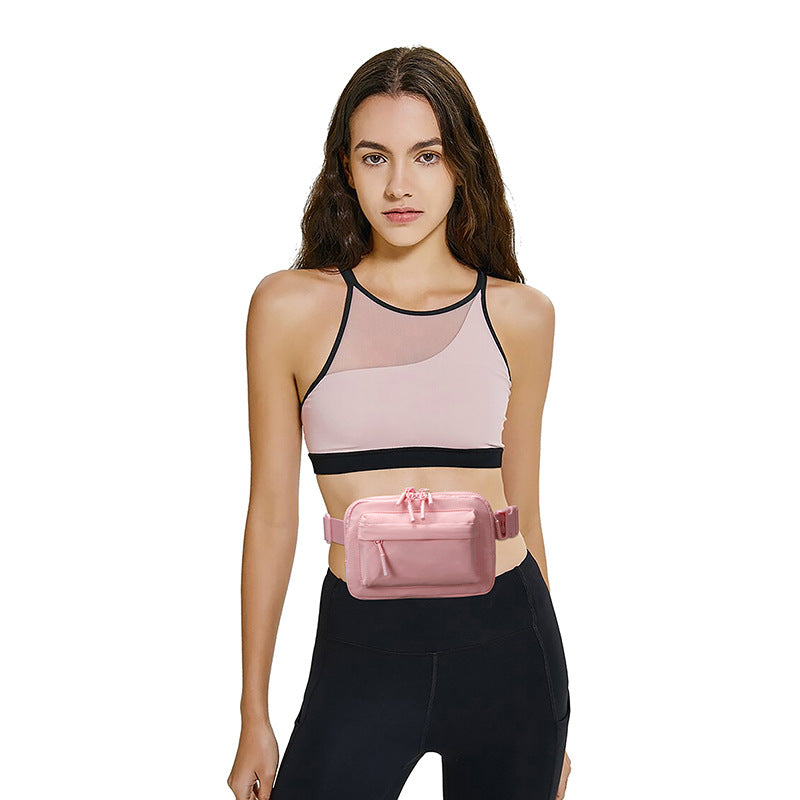 Waterproof Nylon Pure Color Running Leisure Sport Waist Bag, Accessory Bag